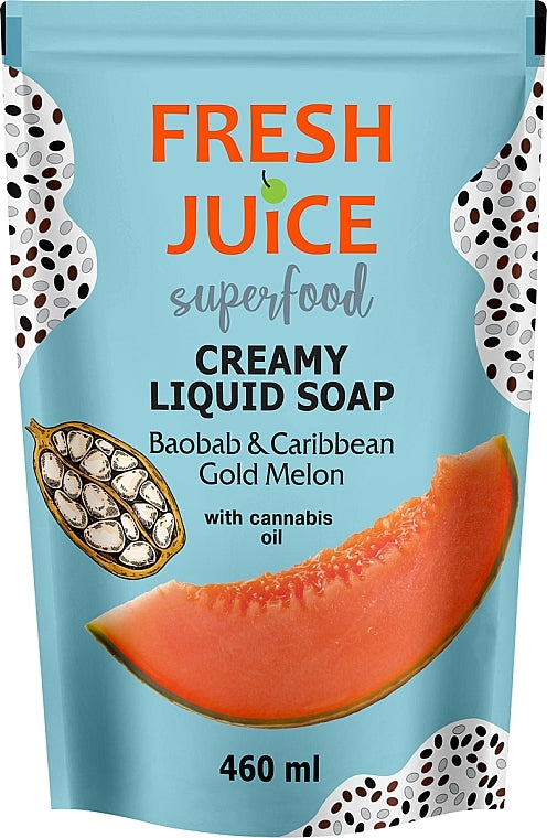 Fresh Juice Caribbean Golden Melon & Baobab Liquid Cream Soap Refill Pouch, 460 mL