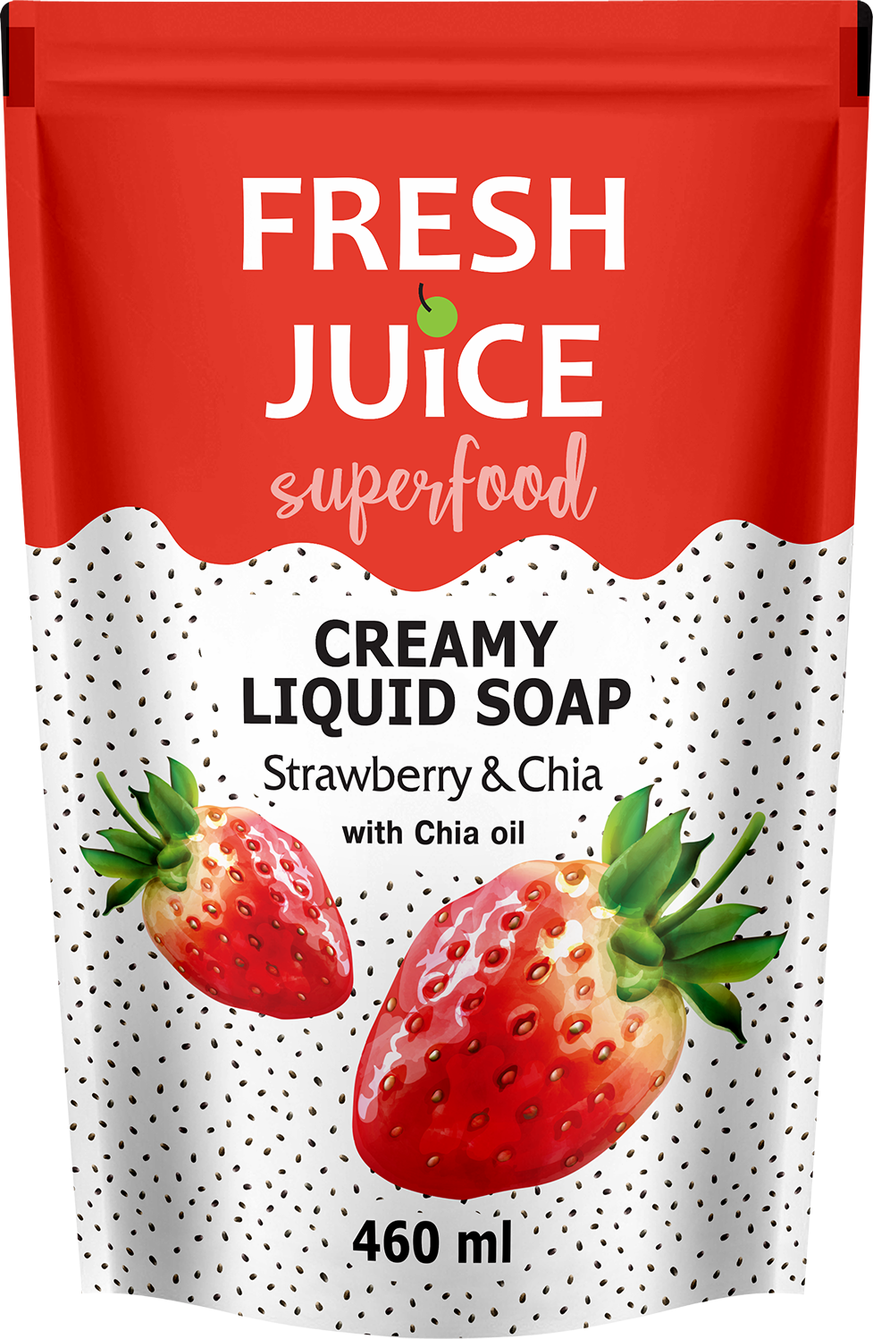 Fresh Juice Strawberry & Chia Liquid Cream Soap Refill Pouch, 460 mL
