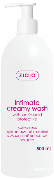 Ziaja Lactic Acid Intimate Cream Gel with Pump, 500 mL