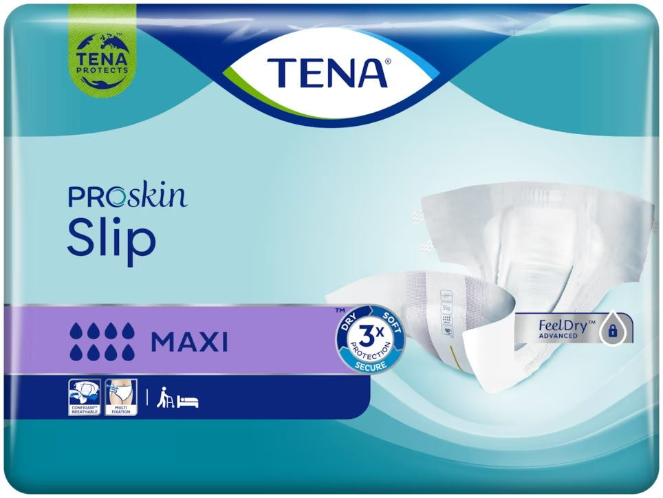 Tena ProSkin Slip Maxi Adult Diapers, Size M, Absorbency 8, 24 pcs