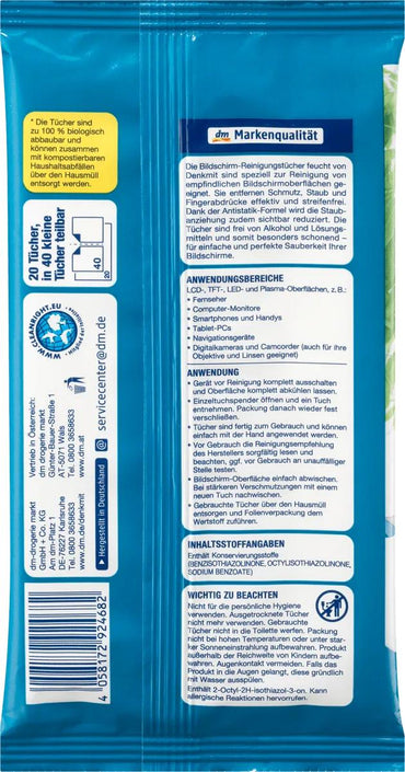 Denkmit Antistatic Screen Cleaning Wipes, 20 pcs - Image 2