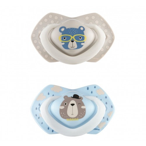 Canpol Babies 22/647 Blue Symmetrical Silicone Pacifiers, Ages 0-6 Months, 2 pcs