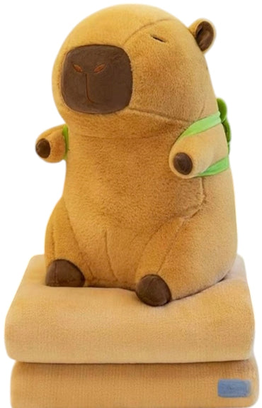 Capybara with Backpack Plush Toy and Blanket - Image 2