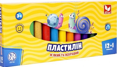 Shkoliaryk 303115007-UA Round Wax Modeling Clay, 12 + 1 Colors