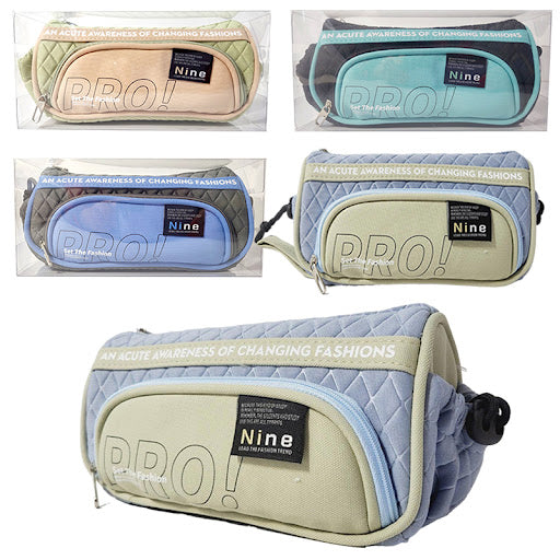 6543 Nine Pro 2-Compartment Fabric Pencil Case