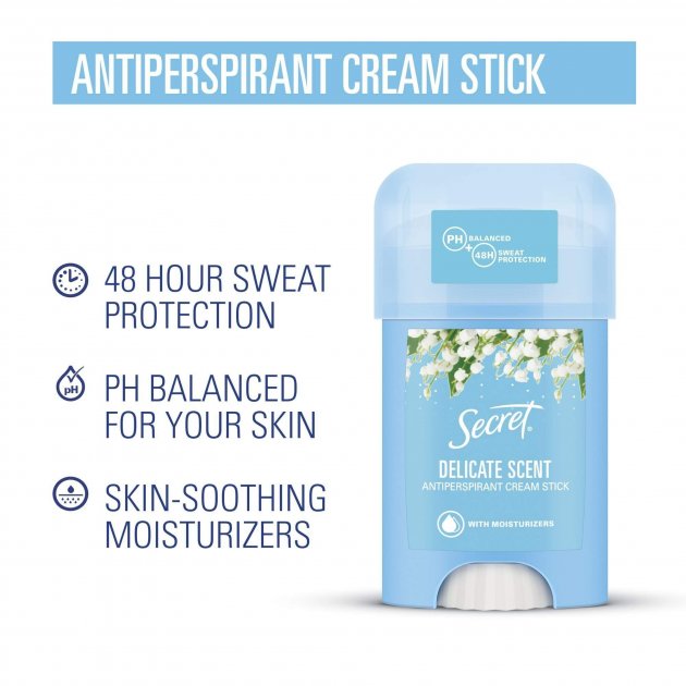 Secret Delicate Scent Women's Cream Antiperspirant Deodorant, 40 mL - Image 3