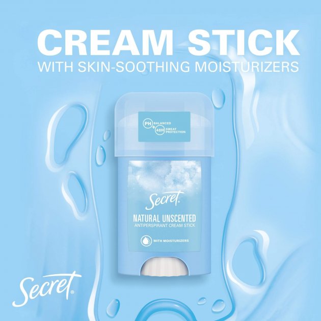 Secret Natural Unscented Women's Cream Antiperspirant Deodorant, 40 mL - Image 3