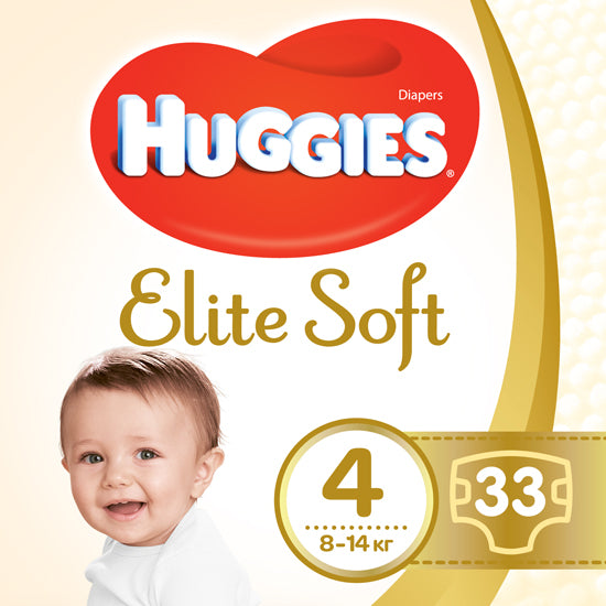 Huggies Elite Soft 4 Baby Diapers, 33 pcs, 8-14 kg