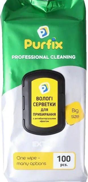 Purfix Extra Antibacterial Cleaning Wet Wipes, 100 pcs