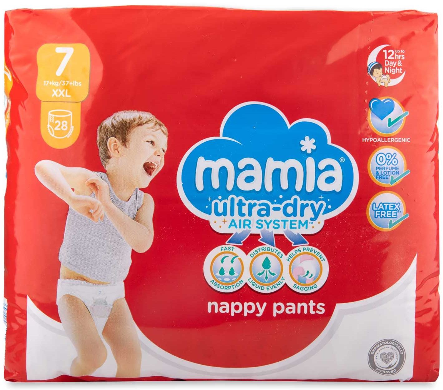 Mamia 7 Baby Pull-Up Diaper Pants, 17+ kg, 28 pcs
