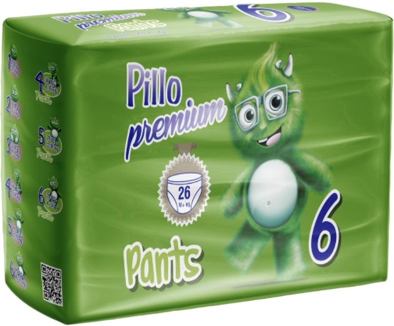 Pillo Premium 6 Baby Pull-Up Diaper Pants, 16+ kg, 26 pcs
