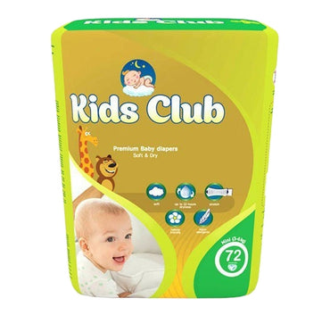 Kids Club Soft & Dry Mini Size 2 Baby Diapers, 3-6 kg, 72 pcs - Image 2
