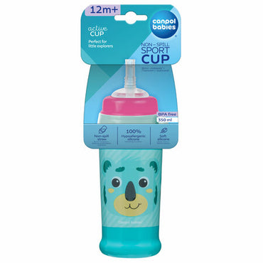 Canpol Babies 56/510 Turquoise Baby Sippy Cup with Silicone Spout, 12+ Months, 350 mL - Image 2
