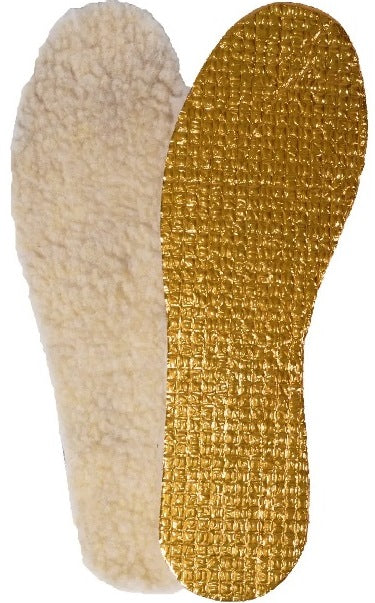 Gold Foil-Backed Fur Shoe Insoles, Size 39