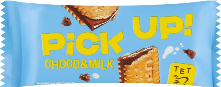 Pick UP Choco & Milk Sandwich Cookie, 28 g