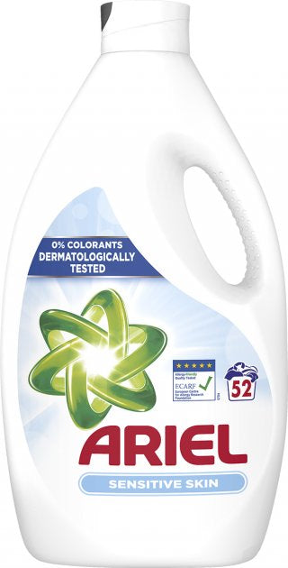 Ariel Sensitive Skin Liquid Laundry Detergent, 2860 mL