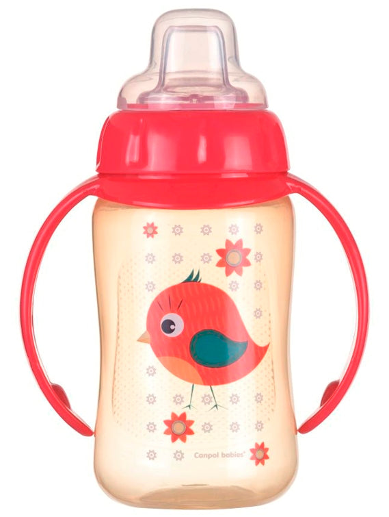 Canpol Babies 56/512 Red Bird Baby Training Cup with Silicone Spout, 6+ Months, 320 mL