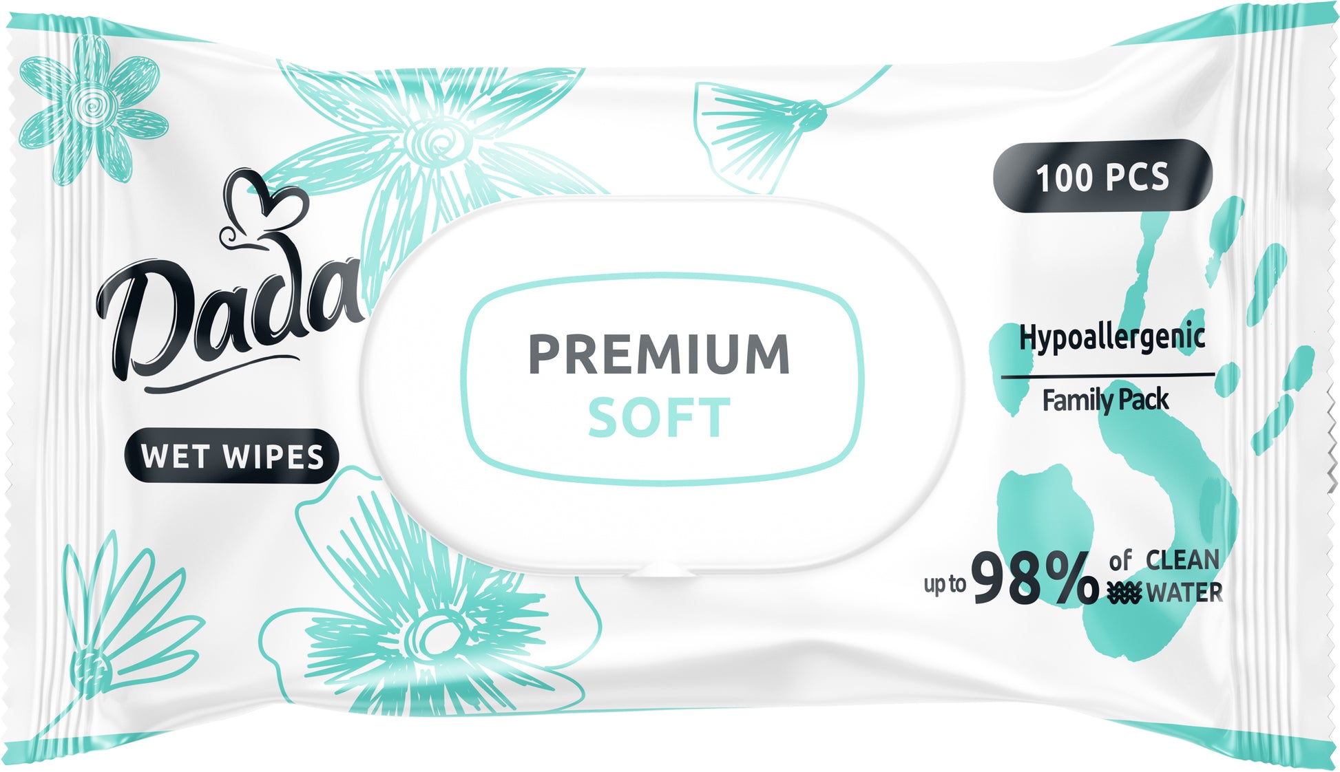 Dada Premium Soft Baby Wet Wipes with Lid, 100 pcs