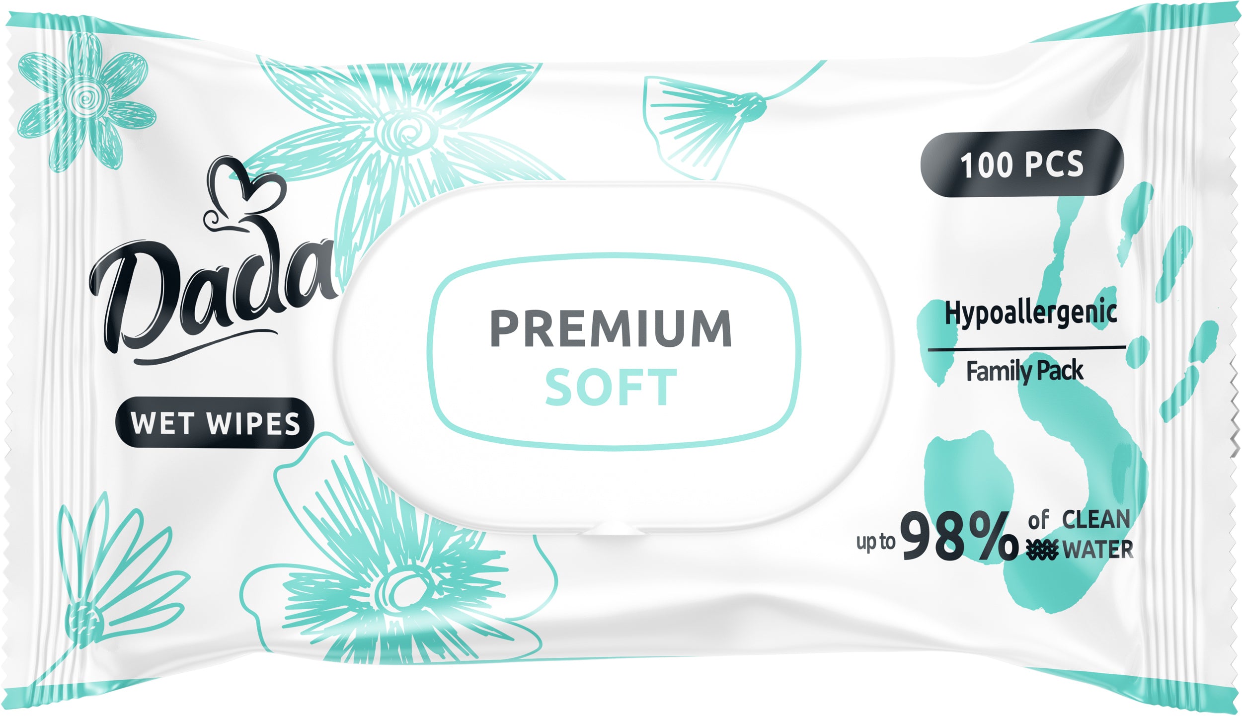 Dada Premium Soft Baby Wet Wipes with Lid, 100 pcs